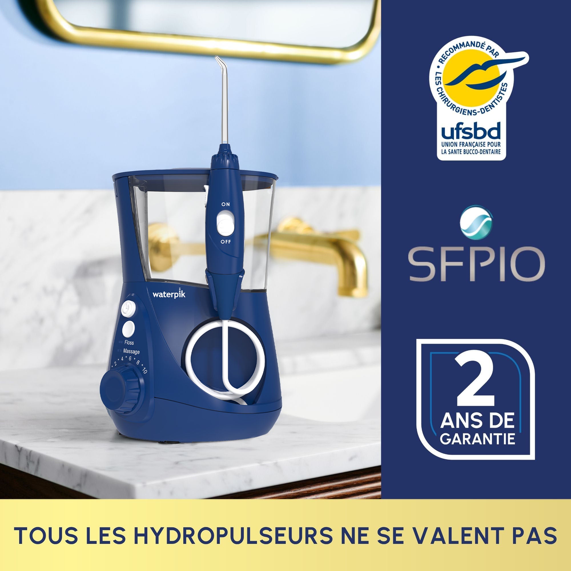 Waterpik - Hydropulseur dentaire Ultra professionnel bleu